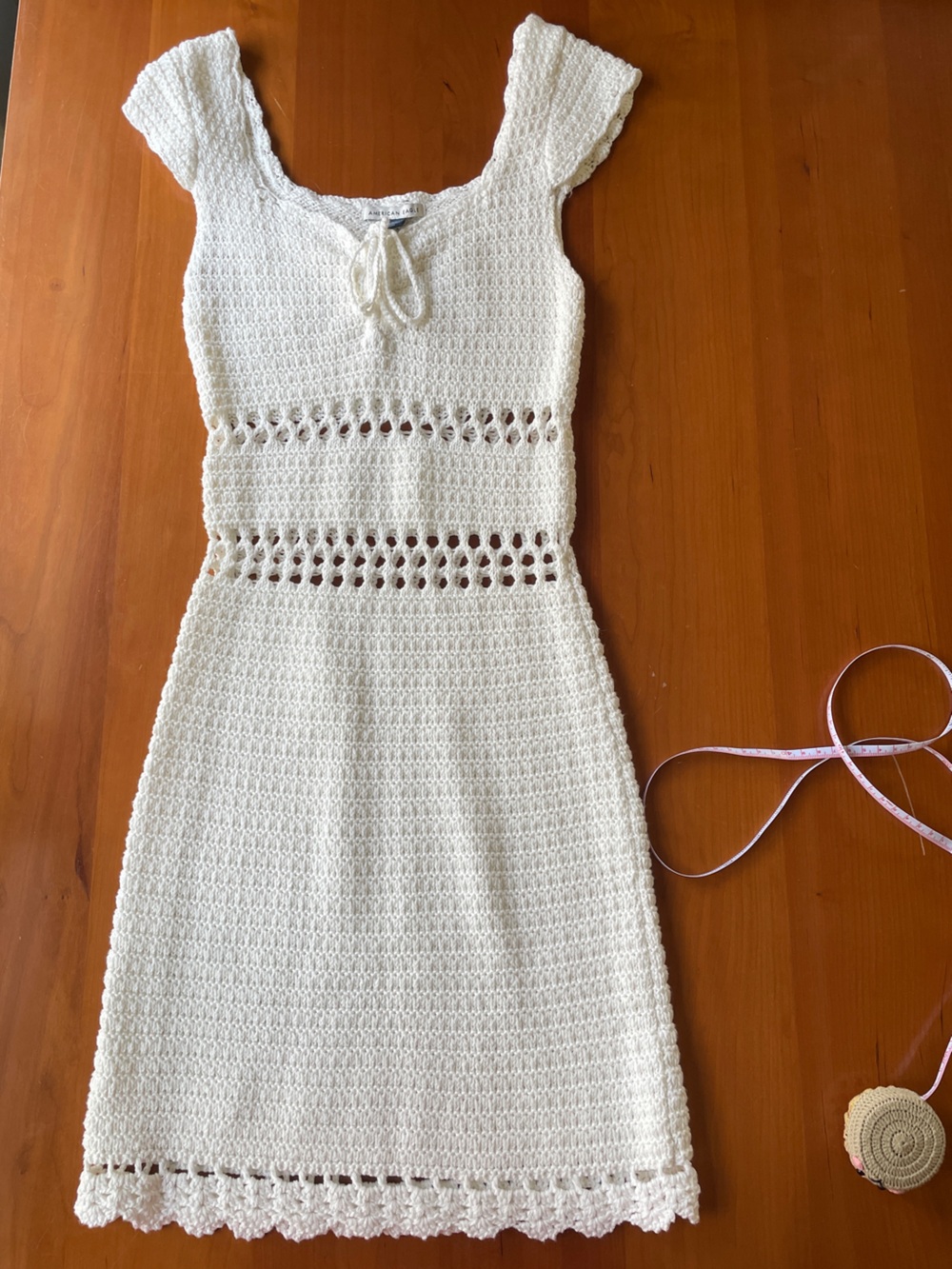 NWT American Eagle Outfitters White Crochet Mini Dress